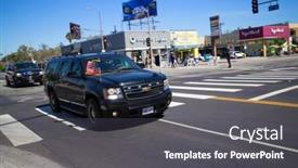  Presentation with avenue - PPT theme consisting of los-angeles-july-23-2014 background and a dark gray colored foreground