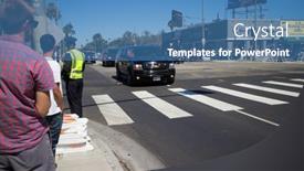  Presentation with avenue - Amazing PPT theme having los-angeles-july-23-2014 backdrop and a teal colored foreground