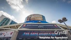  Presentation with game industry - Audience pleasing theme consisting of los-angeles-june-14-2016 backdrop and a tawny brown colored foreground