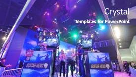  Presentation with game industry - PPT layouts consisting of los-angeles-june-17-guitar background and a violet colored foreground