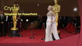  Presentation with awards - Amazing PPT theme having los-angeles-mar-2-lady backdrop and a tawny brown colored foreground