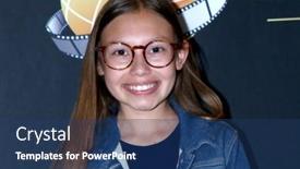  Presentation with film awards - Presentation theme having los-angeles-mar-24-emerson background and a ocean colored foreground