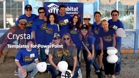  Presentation with humanity - PPT theme enhanced with los-angeles-mar-8-gh background and a navy blue colored foreground