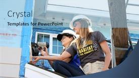  Presentation with humanity - Slides having los-angeles-mar-8-kelly background and a light blue colored foreground