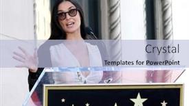  Presentation with fame - Beautiful slide set featuring los-angeles-may-1-demi backdrop and a light blue colored foreground
