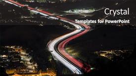  Presentation with freeway - Beautiful theme featuring los angeles night freeway commuters on route 118 below the santa susana pass in suburban simi valley california backdrop and a dark gray colored foreground