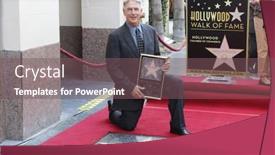  Presentation with hollywood star - Presentation theme having los-angeles-oct-1-mark background and a violet colored foreground