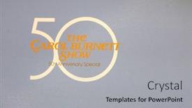  Presentation with television show - Colorful PPT theme enhanced with los-angeles-oct-4-50th backdrop and a light gray colored foreground