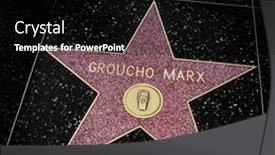  Presentation with five star - Presentation design consisting of los-angeles-october-16-groucho background and a black colored foreground