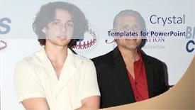  Presentation with spectacular - Presentation theme consisting of los-angeles-sep-10-joshua background and a sky blue colored foreground