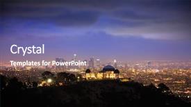  Presentation with angel - PPT theme with los angels city skyline background and a teal colored foreground