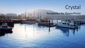  Presentation with sailboat - Amazing slides having los-cristianos-harbor-port-sailboat backdrop and a light blue colored foreground