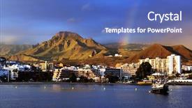  Presentation with resort - Presentation theme featuring los cristianos resort in tenerife background and a  colored foreground