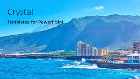  Presentation with coast - Theme with los-silos-town background and a cyan colored foreground