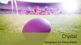  Presentation with college football - Slides having fall college - close up of an american background and a yellow colored foreground