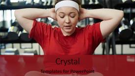  Presentation with obese - PPT theme enhanced with obesity - portrait of young obese woman background and a crimson colored foreground