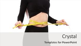  Presentation with tape measure - Beautiful presentation theme featuring female body woman with measure backdrop and a white colored foreground