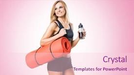  Presentation with health woman running female runner - Cool new theme with lose up water - fit healthy and sporty woman backdrop and a lemonade colored foreground