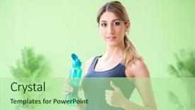  Presentation with exercise kids kid doing fitness - Amazing slide set having lose up water - woman doing exercises at home backdrop and a  colored foreground