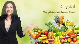  Presentation with grocery - Amazing presentation having lose weight - asian woman with grocery shopping backdrop and a soft green colored foreground