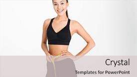  Presentation with weight - Slide set consisting of lose weight - portrait of a satisfied asian background and a lemonade colored foreground