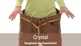  Presentation with trousers - Theme enhanced with lose weight - teenager girl wearing several sizes background and a tawny brown colored foreground