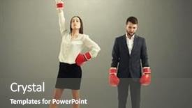  Presentation with businessman loses - Audience pleasing PPT theme consisting of losers - businessman loser and winner businesswoman backdrop and a gray colored foreground