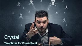  Presentation with hearing loss communication man - Slides with losers - loser drunk man sitting background and a  colored foreground