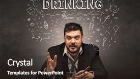  Presentation with drug - Presentation theme featuring losers - loser drunk man with drinking background and a tawny brown colored foreground