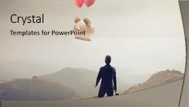  Presentation with flying - Audience pleasing presentation theme consisting of losing a big piggy flying backdrop and a soft green colored foreground