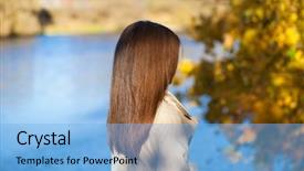  Presentation with girl model - Presentation featuring losing child - rear view hair beauty little background and a  colored foreground