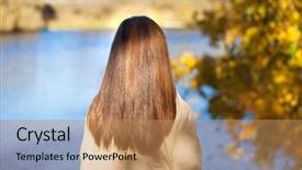  Presentation with girl model - Amazing presentation having losing child - rear view hair beauty little backdrop and a  colored foreground