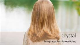  Presentation with girl model - Cool new slide set with losing child - rear view hair beauty little backdrop and a  colored foreground