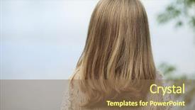  Presentation with girl model - Beautiful PPT theme featuring losing child - rear view hair beauty little backdrop and a  colored foreground