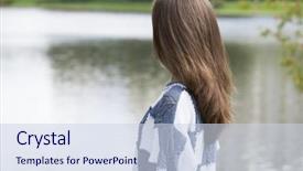  Presentation with rear view of bodyguard - Audience pleasing slides consisting of losing child - rear view hair beauty little backdrop and a  colored foreground