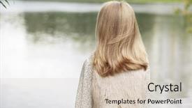  Presentation with girl model - Slides with losing child - rear view hair beauty little background and a  colored foreground