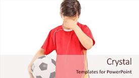  Presentation with sad child - Presentation theme with losing child - sad boy with soccer ball background and a lemonade colored foreground