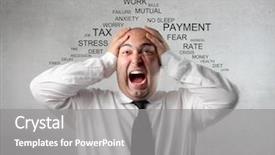  Presentation with stressed - PPT theme having losing money - stressed businessman shouting background and a gray colored foreground