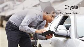  Presentation with digital car - Slide set having loss adjuster using digital tablet background and a light gray colored foreground