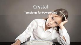  Presentation with empty of wood table top - Cool new presentation design with loss appetite - little girl sitting at table backdrop and a gray colored foreground