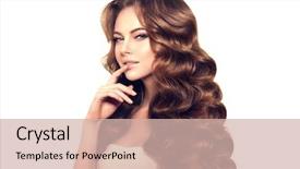  Presentation with long hair - Slide deck featuring model with long hair waves background and a soft green colored foreground