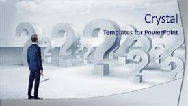  Presentation with bunch - Slides with loss jobs - businessman standing and looking background and a sky blue colored foreground