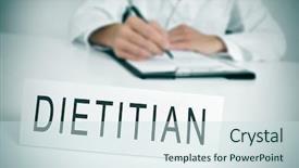  Presentation with dietitian - Colorful presentation theme enhanced with loss prevention - doctor sitting in a desk backdrop and a sky blue colored foreground