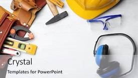  Presentation with hearing loss - Slide set featuring loss prevention - flat lay composition with headphones background and a white colored foreground