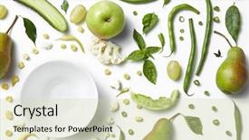  Presentation with loss prevention - Colorful slide deck enhanced with loss prevention - fresh organic green vegetables backdrop and a soft green colored foreground