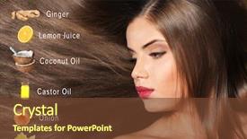  Presentation with long hair - Beautiful PPT layouts featuring loss prevention - natural growth enhancers and young backdrop and a tawny brown colored foreground