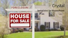  Presentation with foreclosure - Slides consisting of loss prevention - red foreclosure home for sale background and a mint green colored foreground
