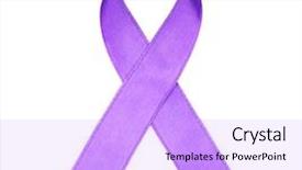 Presentation with disease cancer - Amazing PPT theme having loss prevention - violet ribbon isolated on white backdrop and a lavender colored foreground