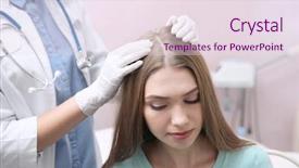  Presentation with chinese medicine clinic - Cool new presentation theme with loss prevention - woman visiting dermatologist at clinic backdrop and a sky blue colored foreground