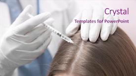  Presentation with loss prevention - Slide set consisting of loss prevention - woman visiting dermatologist at clinic background and a sky blue colored foreground